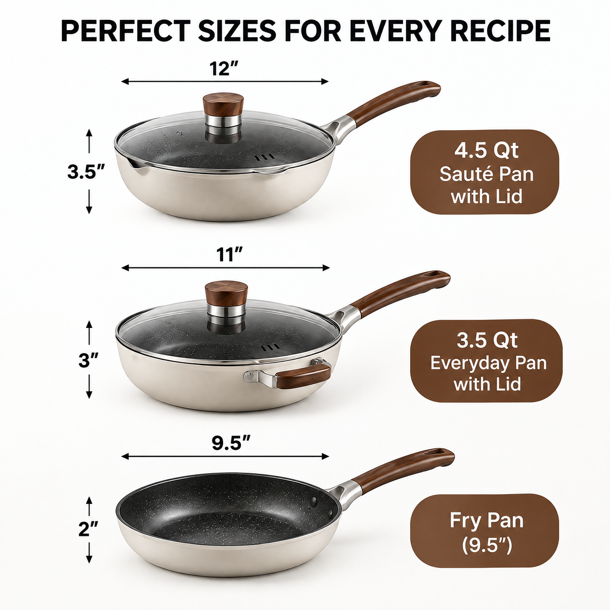 SOVFTVELY®Premium Nonstick Frying Pan with Glass Lid