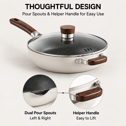 SOVFTVELY®Premium Nonstick Frying Pan with Glass Lid