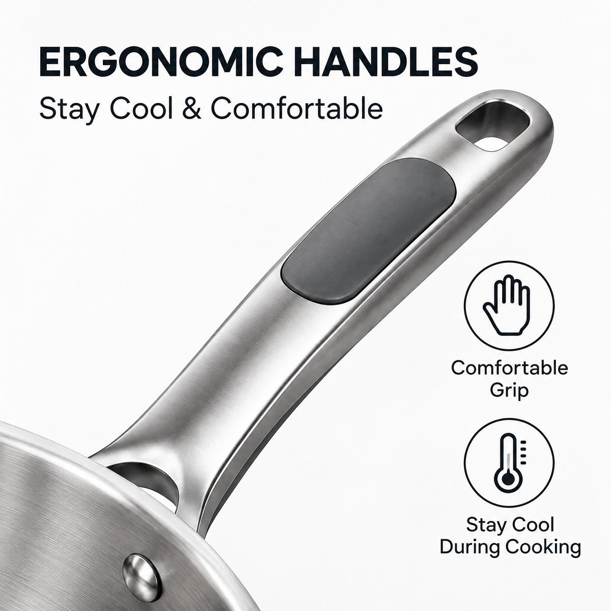 SOVFTVELY™ Premium Stainless Steel Sauté Pan