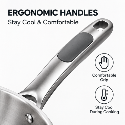 SOVFTVELY™ Premium Stainless Steel Sauté Pan